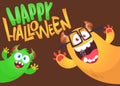 ÃÂ¡artoon monster character. Illustration of happy alien creature for Halloween party. Package, poster or greeting invitation